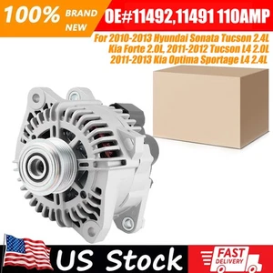 Alternator fits 2010-13 Hyundai Sonata 2011-13 Kia Optima 2.4L 37300-2G150 11491 - Picture 1 of 15
