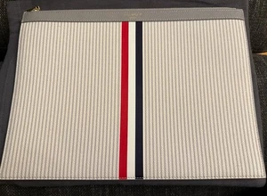 NWT & dust bag THOM BROWNE $1100 Leather Document Holder Clutch Bag, Italy - Picture 1 of 4