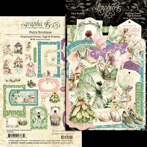 Graphic45 FAIRY BOUTIQUE (30PC) CHIPBOARD TAGS & FRAMES scrapbooking - Picture 1 of 2