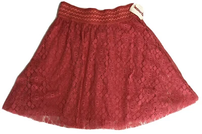 ¡¡¡Nuevo!!! Falda de encaje Angie línea A con cintura elástica malva talla pequeña Foto 1 de 3