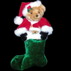CWC Costco Large Stuffed Teddy Bear and Baby Plush Christmas Stocking 24 inches - Picture 1 of 7
