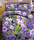 Purple Carnation 3D Printing Duvet Quilt Doona Covers Pillow Case Bedding Sets