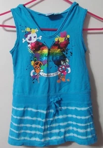 Knitworks Turquoise Butterfly Sleeveless Cotton Hoodie Shirt  Sz 5/6 - Picture 1 of 6