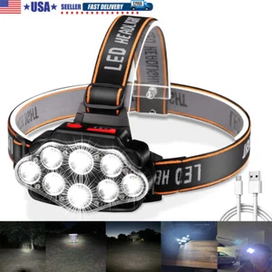 25000LM LED HEADLAMP Rechargeable Headlight Zoomable Head Torch Lamp Flashlight - Picture 1 of 12