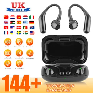 Wireless Bluetooth 5.3 144+ Language AI Translator Earbuds Headphones For iPhone - Picture 1 of 14