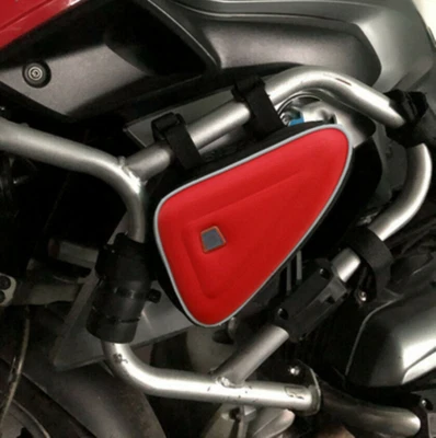 Motorcycle Saddle Storage Bag Engine Guard Mount Case Pouch Red Bag Accessories - Image 1 of 4