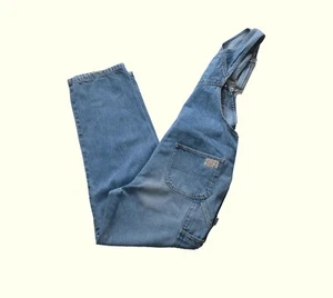 GAP JEANS OVERALL BIB 90s VTG Y2K MADE IN USA BLUE DENIM BUTTON FLY MENs SZ XXL - Picture 1 of 5