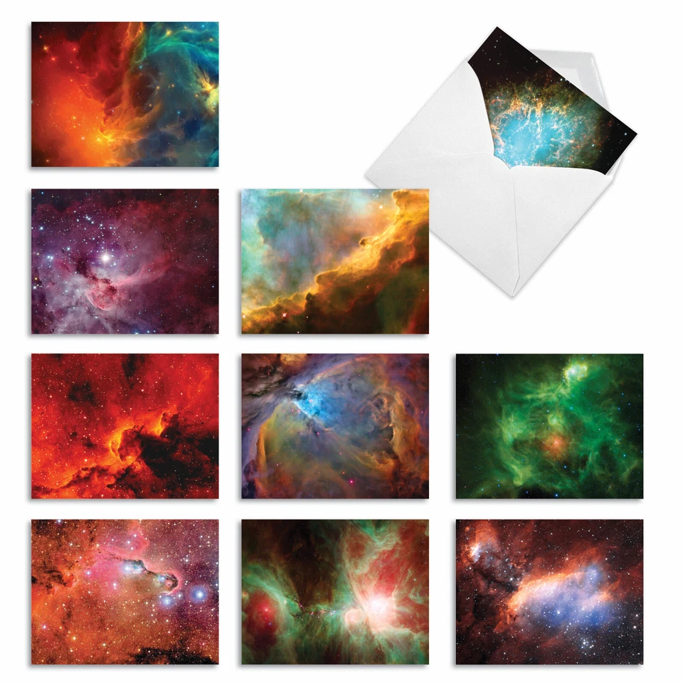 NOBLEWORKS 10 All Occasion Blank Cards Assortment - GALACTIS M3977