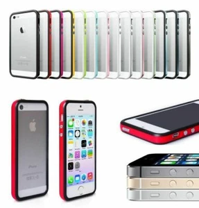 Bumper Case for Apple iPhone 5 / 5S / SE Metal Buttons Hard Plastic Rubber PF-04 - Picture 1 of 8