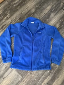 COLUMBIA Women's Size M Fleece Blue Lodge Full Zip Jacket Sweater Zip Pockets - Picture 1 of 6