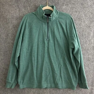L.L. Bean 1/4 Zip Pullover Herren Large grün leicht tailliert Style 507471 - Bild 1 von 9