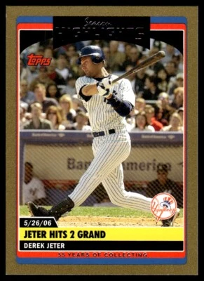 2006 Topps Updates & Highlights Gold Derek Jeter 1115/2006 #UH177 R8 - Image 1 of 2