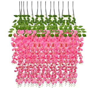 12 Pcs Artificial Wisteria Garland Decorative Flowers Home Decor Plants - Picture 1 of 9