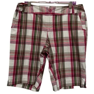 Bermudas Cato Mujer Rosa Marrón Verde Bolsillos Laterales Talla 16W Foto 1 de 4