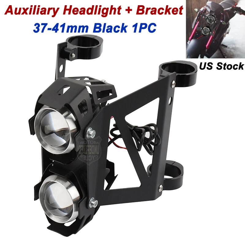 Soportes faros auxiliares foco antiniebla doble universal para moto Foto 1 de 4