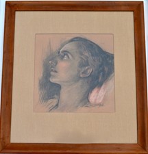 Portrait Drawing by Axel Linius- 1928 Realism