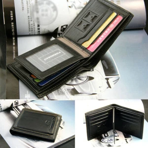Klassische Herren-Geldbörse aus Leder mit Doppelfaltung Kreditkartenhalter Brieftasche Clutch Geldbörse - Bild 1 von 5