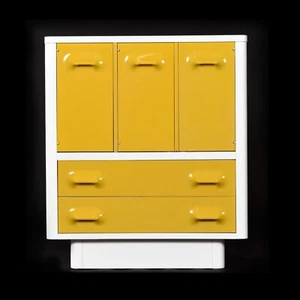 1970s Raymond Loewy Style Broyhill Chapter One Yellow Gentlmen's Chest Dresser - Picture 1 of 15