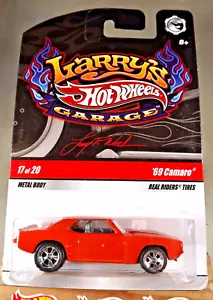 2009 Hot Wheels CHASE Larry's Garage 17/20 '69 CAMARO Orange w/Real Riders 5 Sp - Picture 1 of 7
