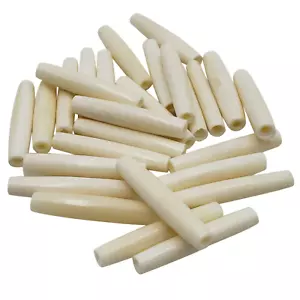 50 pz perline osso di bufalo tubo per capelli tubo perline di soffocamento 1,5" tono avorio bianco - Foto 1 di 1
