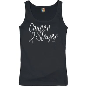 Cancer Slayer Women's Tank Top Breast Cancer Awareness Ribbon Hope Healing - Picture 1 of 17