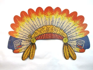 Rare Vintage Borax Soap Promotional Headdress - White Navy - Powow Product - Picture 1 of 5