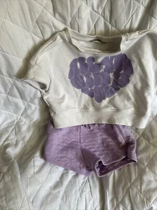 Girls Top And Shorts Set Age 7 Used - Picture 1 of 8