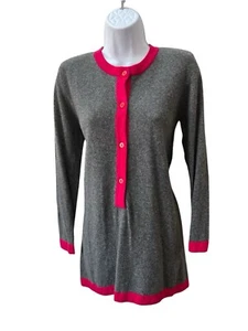 Vintage Pringle of Scotland Cashmere Sweater Pink Gray US Small Eur 34 Soft - Picture 1 of 10