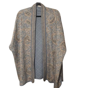 J Jill Quilted Open Front Kimono Print Top Jacket Sz XL - 3X - Picture 1 of 5
