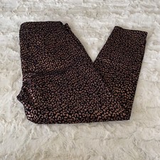 Banana Republic Premium Denim Black/Gold Animal Print Mid-Rise Skinny Jeans 32P