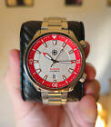 Second Hour Giant Stride Compressor Automatic 2 Crown Dive Watch "bullseye red"