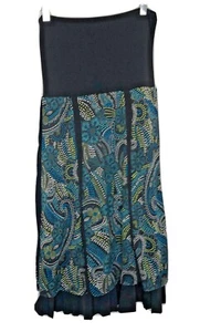 JW San Francisco Maternity Skirt Women XS Multicolor Paisley Polyester - Picture 1 of 10