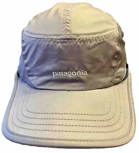 Patagonia Gray 5 Panel Black Mesh Running Hat OS Biking Sports Strapback Cap - Picture 1 of 7