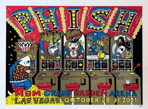 Phish Las Vegas Jim Pollock AP Firmado 2021 Halloween Gig Póster MGM Impresión Artística - Imagen 1 de 1