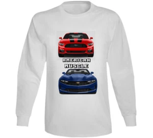 Mustang Vs Camaro American Muscle Premium Gift Long Sleeve - Picture 1 of 1
