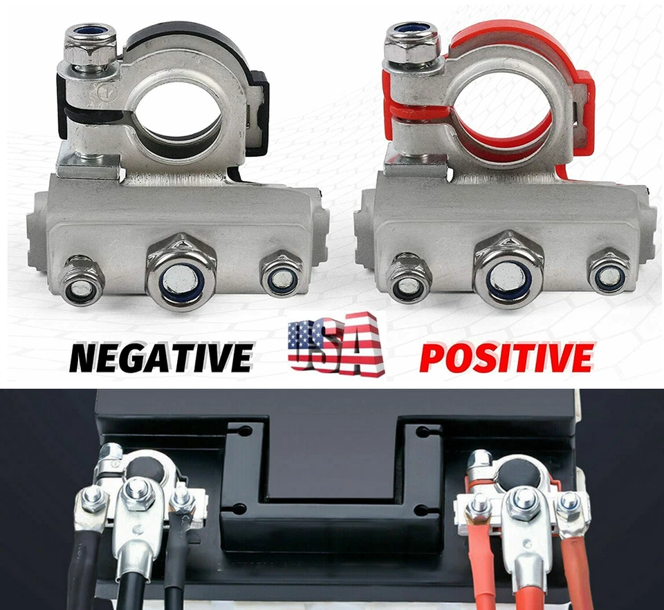 2 piezas conectores de batería terminales de batería abrazaderas negativas positivas universales Foto 1 de 4