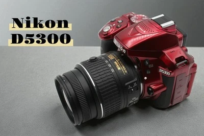 Nikon D5300 Red + AF-S 18-55mm VR II Lens Set ( Mint!) Shots under 399! ! 5N131B - Image 1 of 4