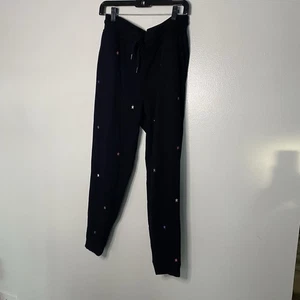 Pantalones de chándal Rails para mujer de punto negro con estrellas bordadas cómodos salón Athlesure - Imagen 1 de 5