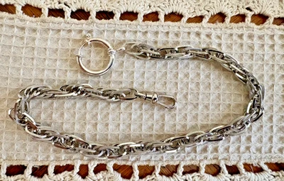 Hand Made Victorian Civil War Style Silver Tone Pocket Watch Chain - Image 1 of 2