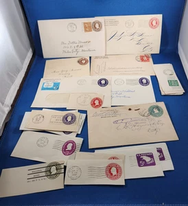 Lot of 34 Embossed Envelope 1c 2c 3c 4c 5c Postage Canceled 1 Business Bill - Picture 1 of 13