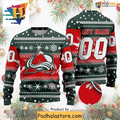 Personalized Colorado Avalanche Ugly Christmas Sweater for Xmas Gift and Holiday - Image 1 of 4