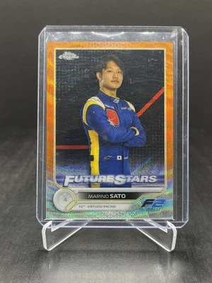2022 Topps Chrome Formula 1 F1 Marino Sato Future Stars Orange Wave 23/25 #80 - Image 1 of 2