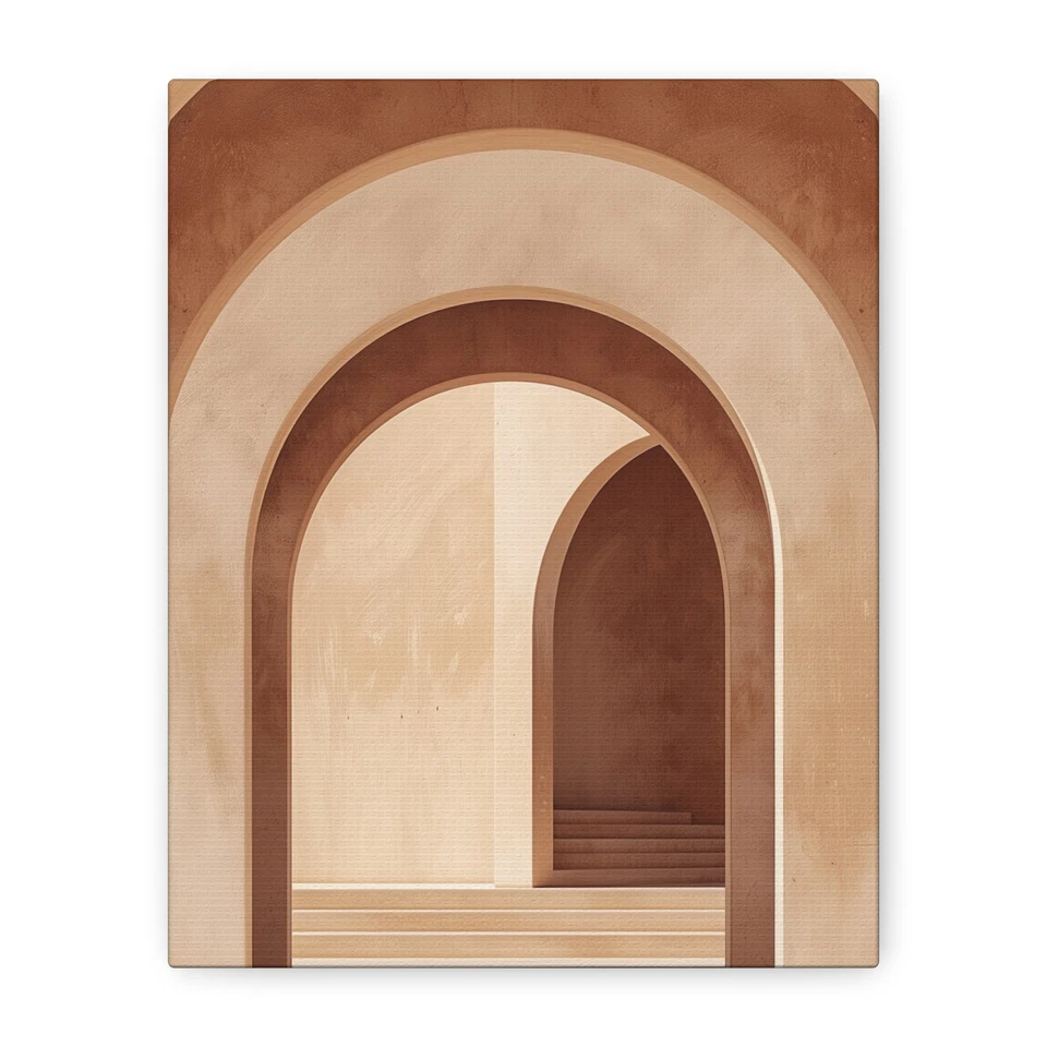 Neutral Architectural Canvas Print Modern Interior Wall Art Soft Vaults - Image 1 of 1