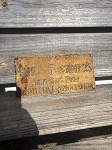 Vintage Member The Farmer's Protective Association Tin Sign Great Patina RARE - Picture 1 of 8