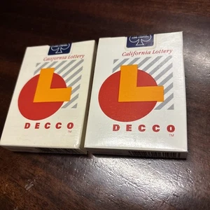 Pair Set Of 2 1990 CALIFORNIA LOTTERY DECCO LOGO Card Deck NOS - Picture 1 of 5