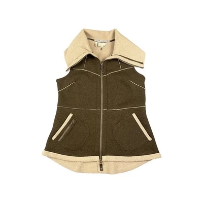 Chaleco Athleta Sherpa Cuello Cremallera Marrón Beige Talla L Exterior Ropa Activa Bolsillos Foto 1 de 4