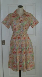 Abito camicia gonna plissettata tasche cintura floreale Frances Valentine Isabella XL $498 - Foto 1 di 18