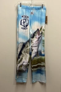 NWT BRIEF INSANITY "Weekend Hooker" Fish Graphic Lounge Pajama Pants Unisex M - Picture 1 of 11