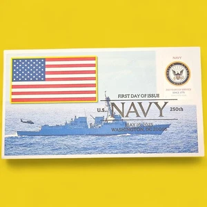 2025 Navy Forever Stamp First Day Cover FDC / Battleship Helicopter / 250th DCP - Picture 1 of 1