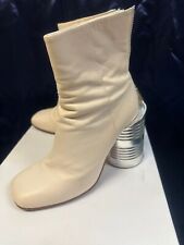 Maison Martin Margiela Womens MM6 ,Boots Zip Tan Size EUR 38US 8,5,Beige Color,
